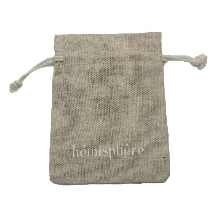 custom printed linen drawstring jewelry pouches bag